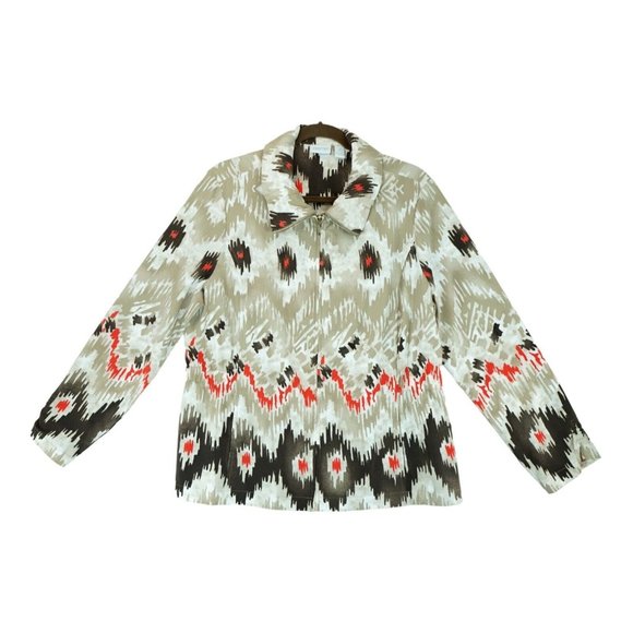 ZENERGY Women's Polyester Zip Front Jacket Elastic Waist Multicolor Size 2‎ - Picture 1 of 6